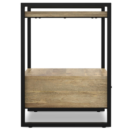 Riverside Bedside Table - Natural Metal Wood