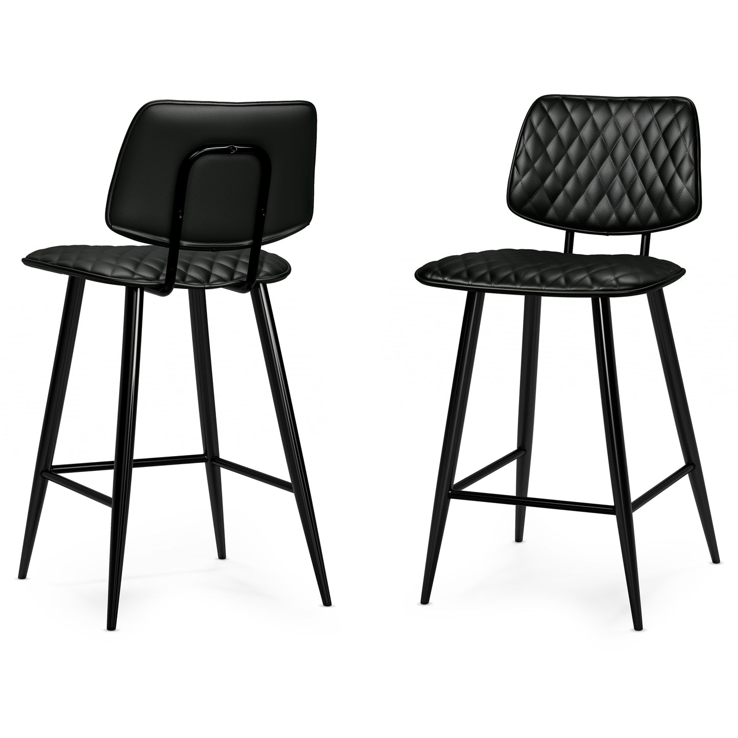 Black Wood Counter Height Stools Set of 2