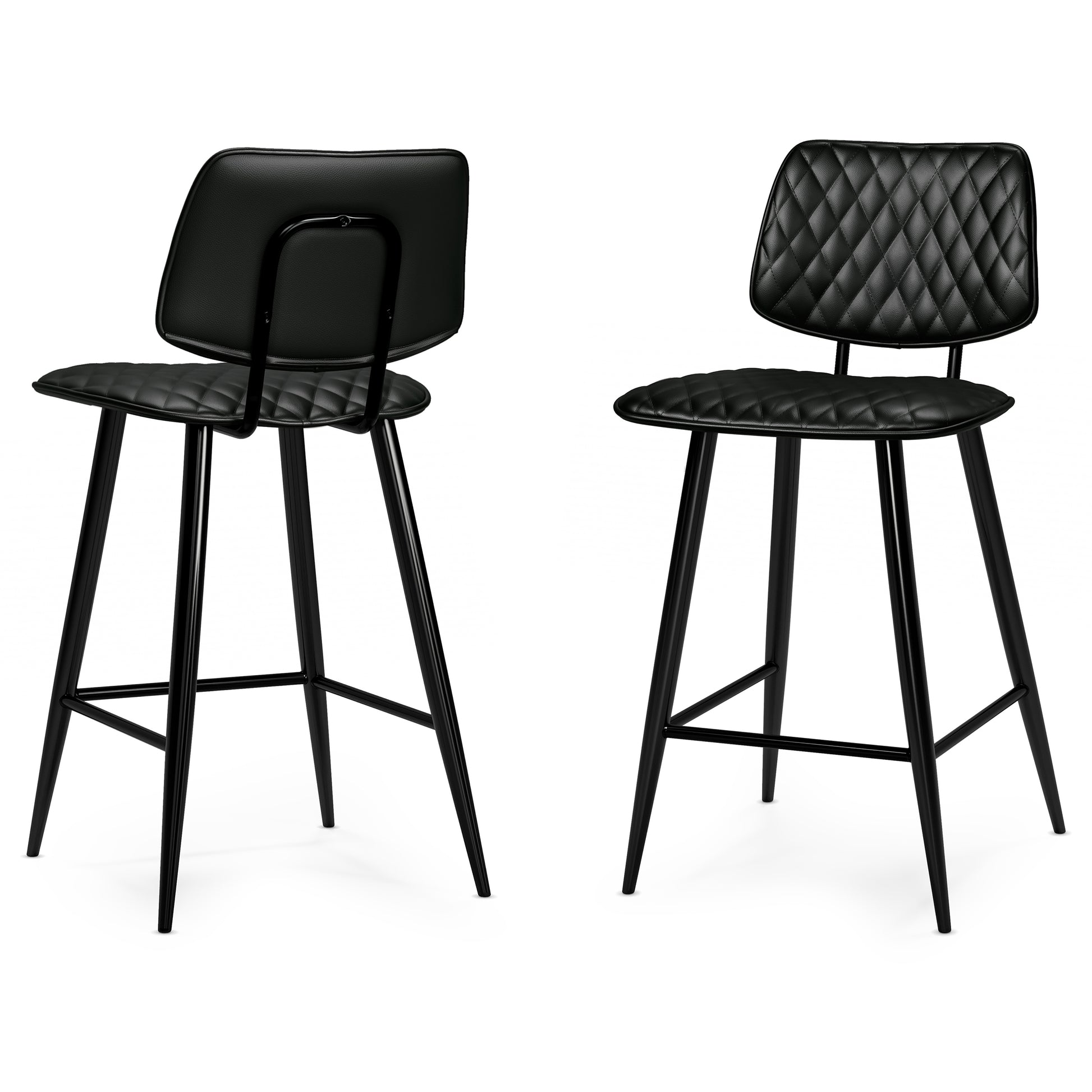 Black Wood Counter Height Stools Set of 2