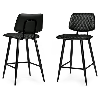 Black Wood Counter Height Stools Set of 2