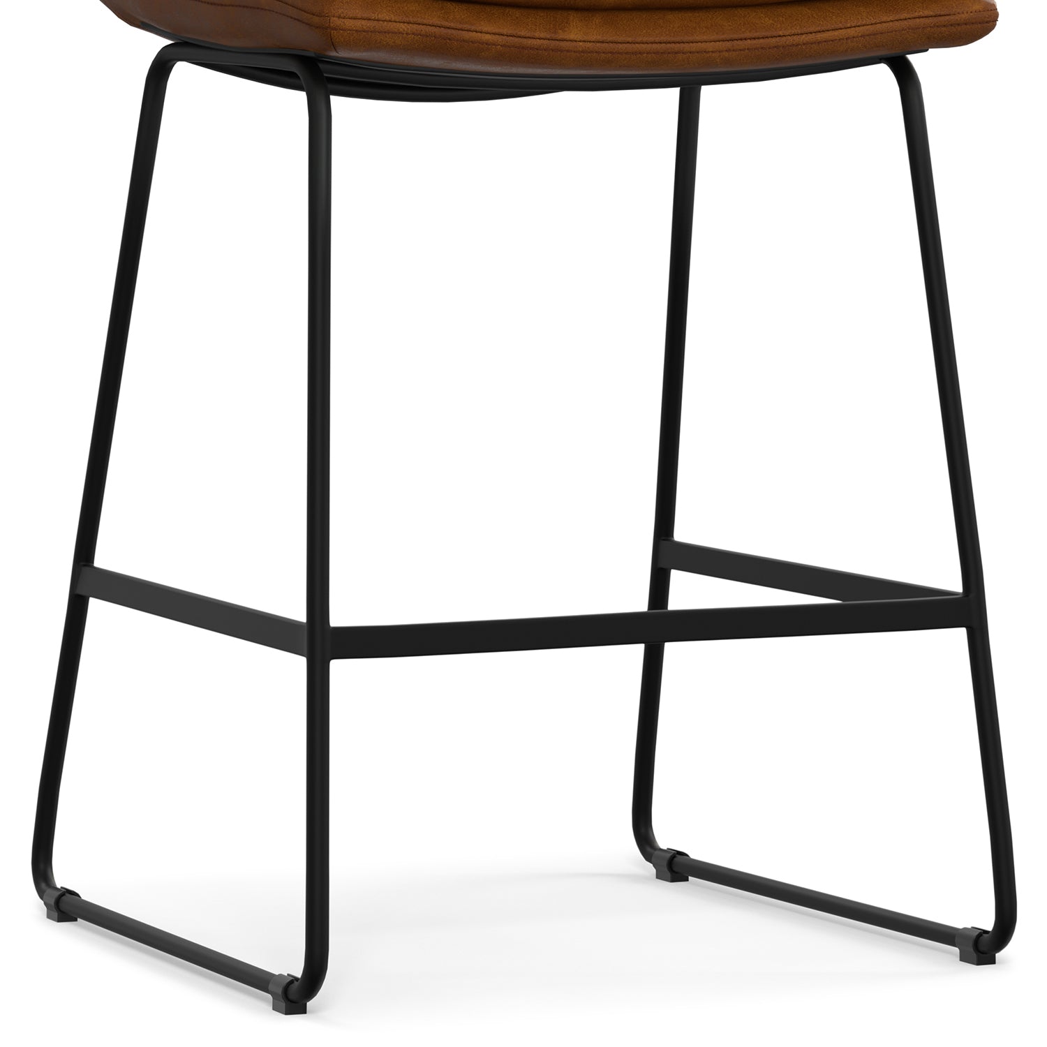 Camel Brown Wood Metal Stool Set of 2 for Bedroom