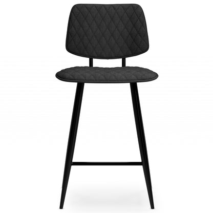 Raya Counter Height Stool Set - Charcoal Wood & Metal Comfort