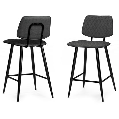 Raya Counter Height Stool Set - Charcoal Wood & Metal Comfort