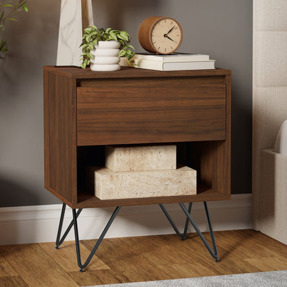 Hunter 20 inch Wide Nightstand in Walnut Veneer