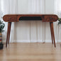 Solid Wood London Arch Writing Desk, 2-Drawers, Chestnut, Brown