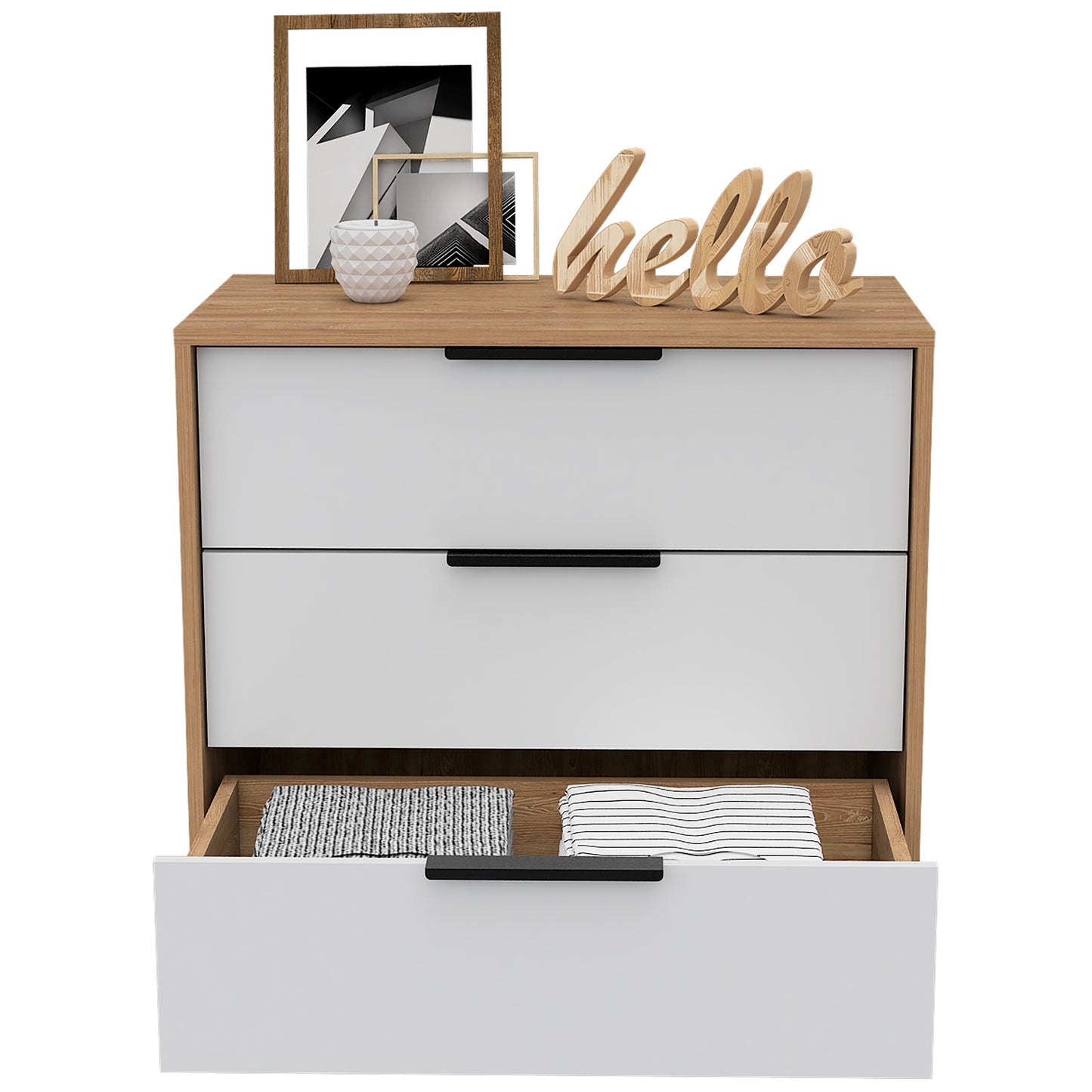 Kaia 3 Drawer Dresser - Multicolor, Modern Style for Bedroom