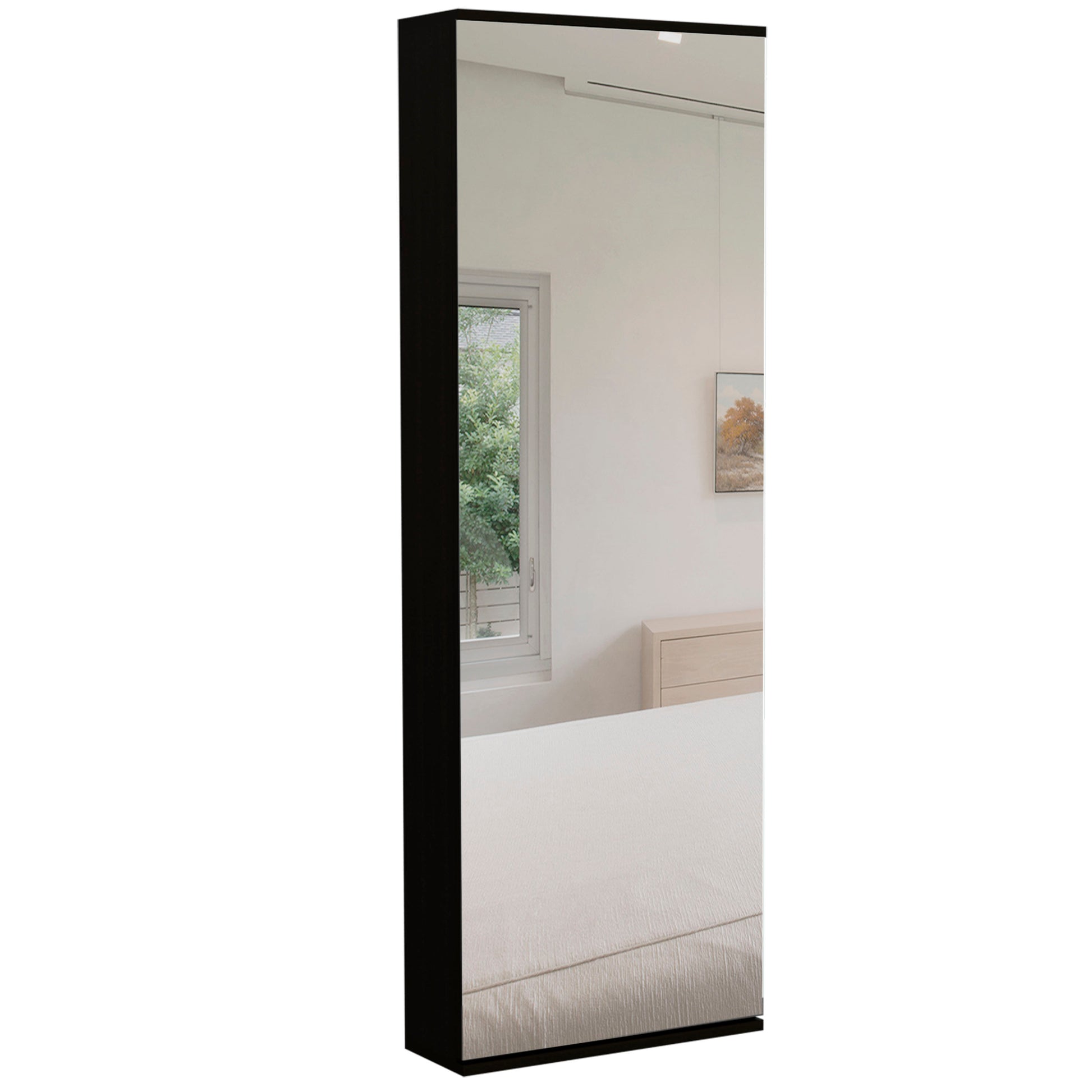 Black 54" Modern Bedroom Shoe Storage Unit