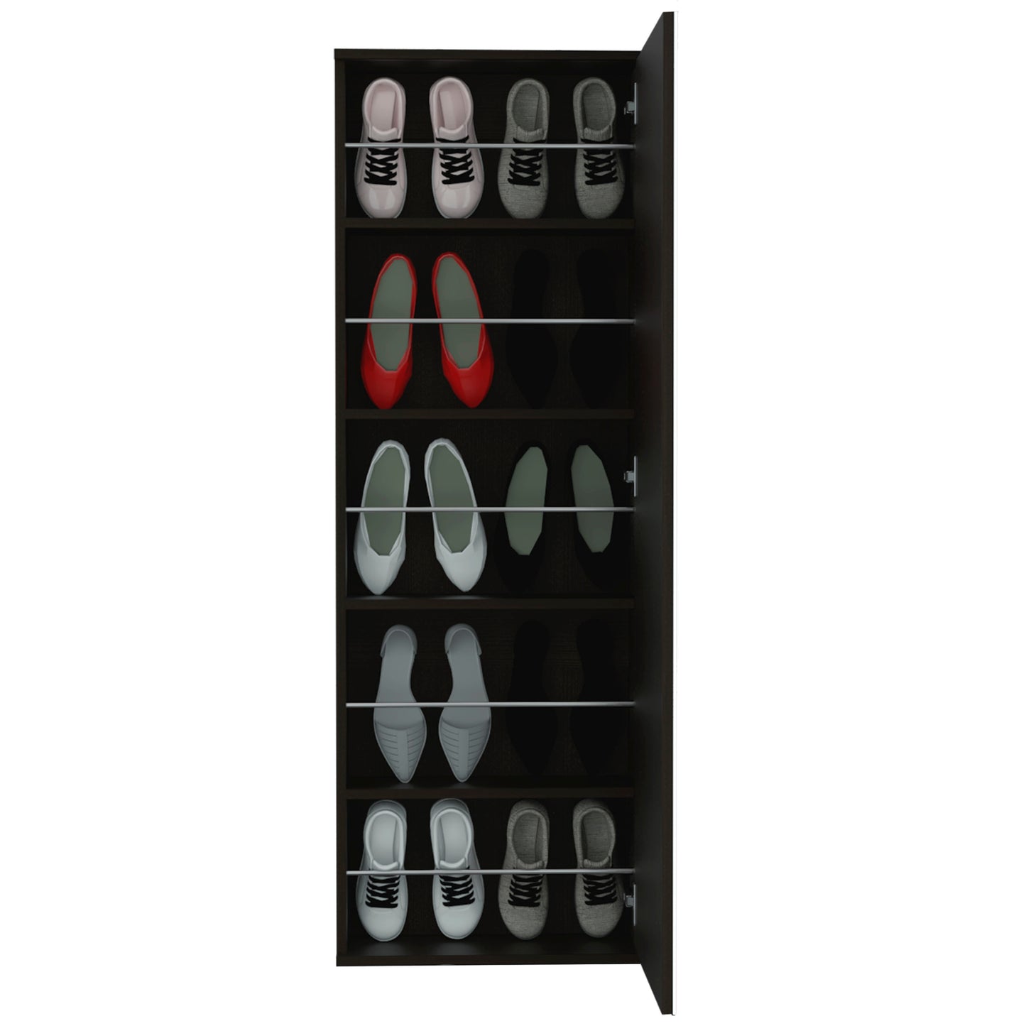 Black 54" Modern Bedroom Shoe Storage Unit