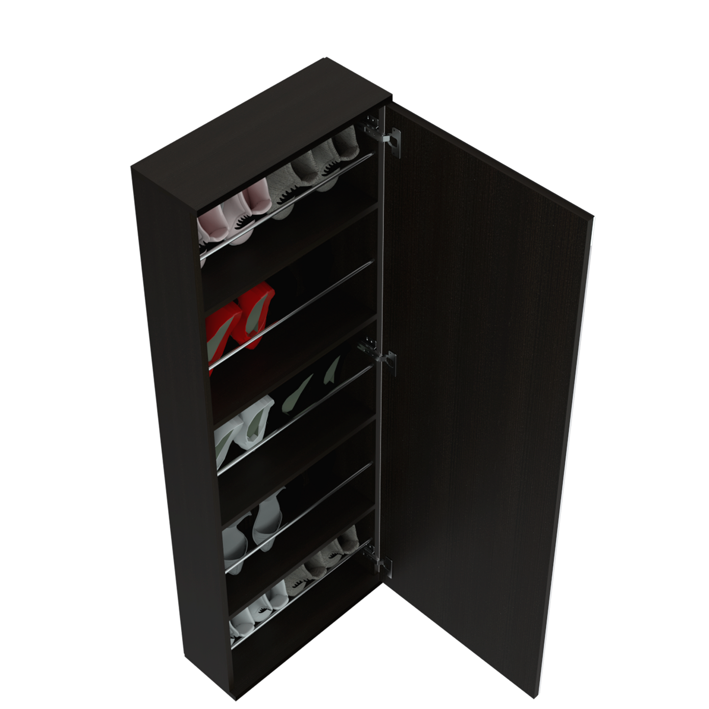 Black 54" Modern Bedroom Shoe Storage Unit