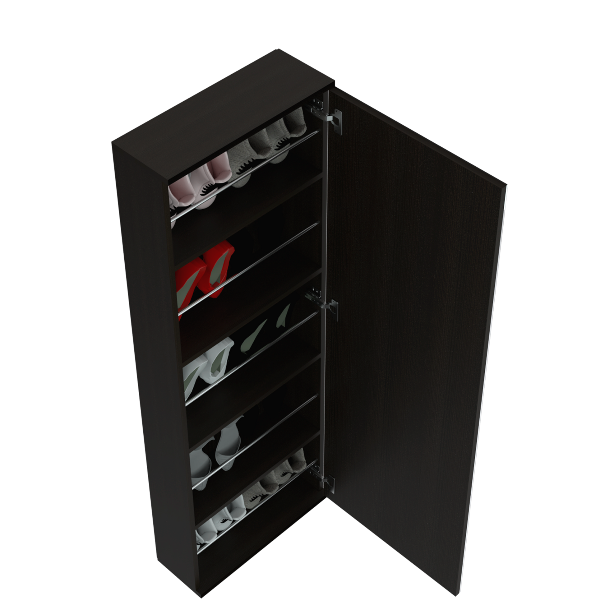 Black 54" Modern Bedroom Shoe Storage Unit
