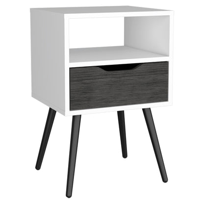 Small Multicolor Nightstand with One Drawer - Bedroom Storage