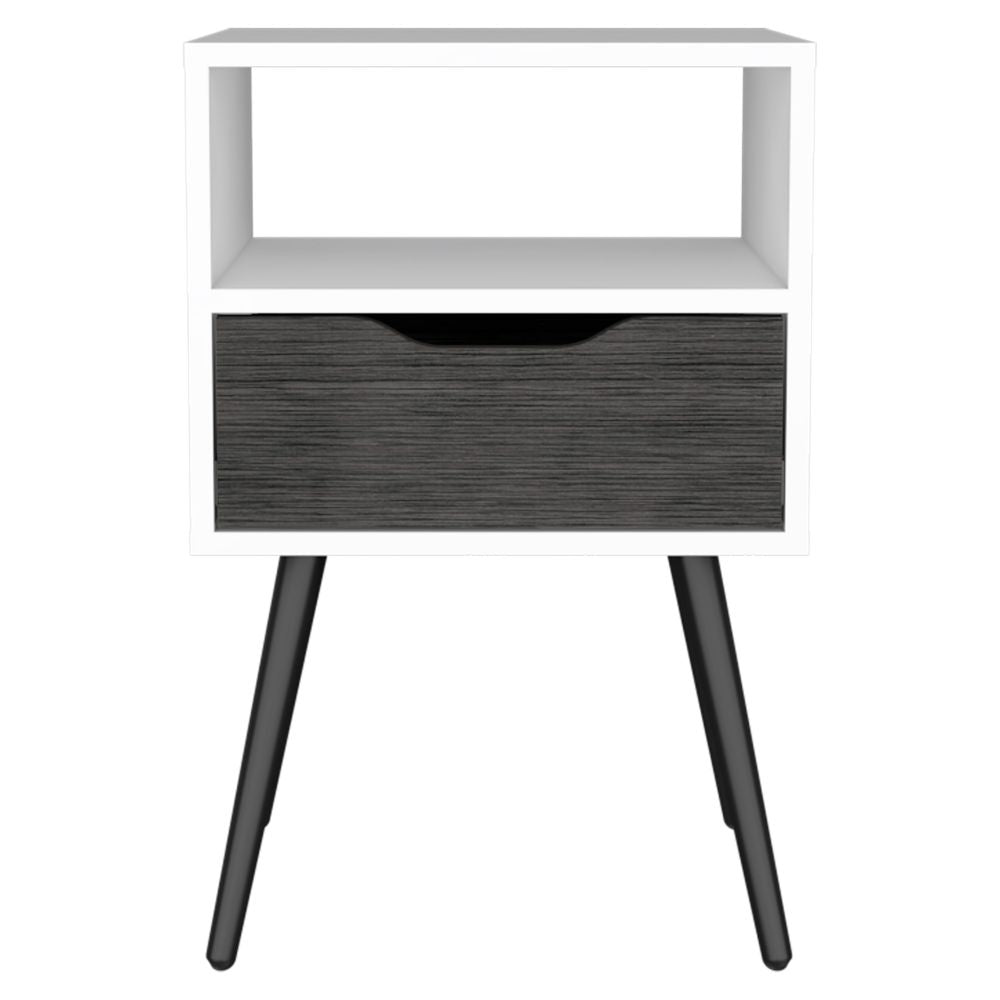 Small Multicolor Nightstand with One Drawer - Bedroom Storage