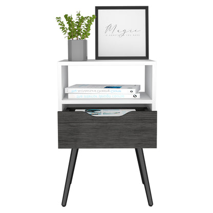 Small Multicolor Nightstand with One Drawer - Bedroom Storage