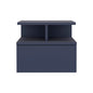Adele Floating Nightstand, With One Drawer And Two Small Below Shelves For Storage or Decor, Navy Blue