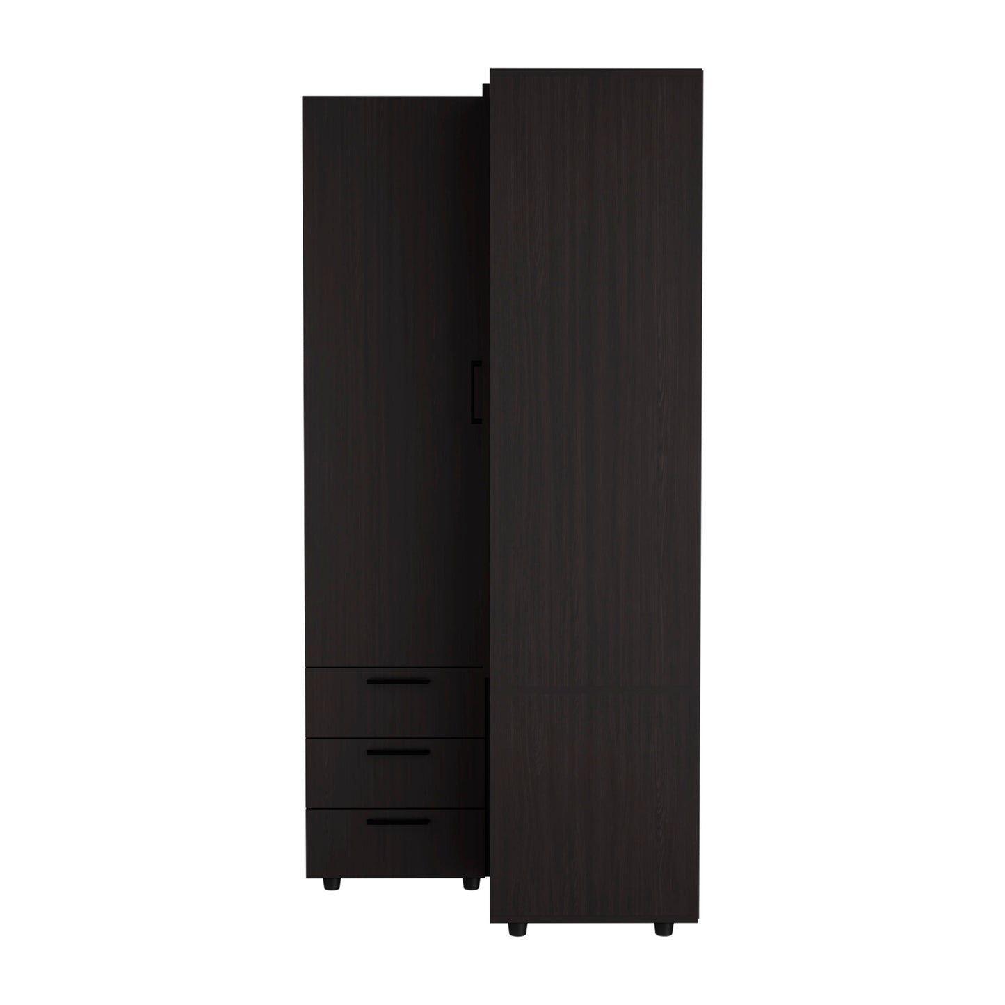 Black Corner Armoire - Space-Saving Storage for Bedroom