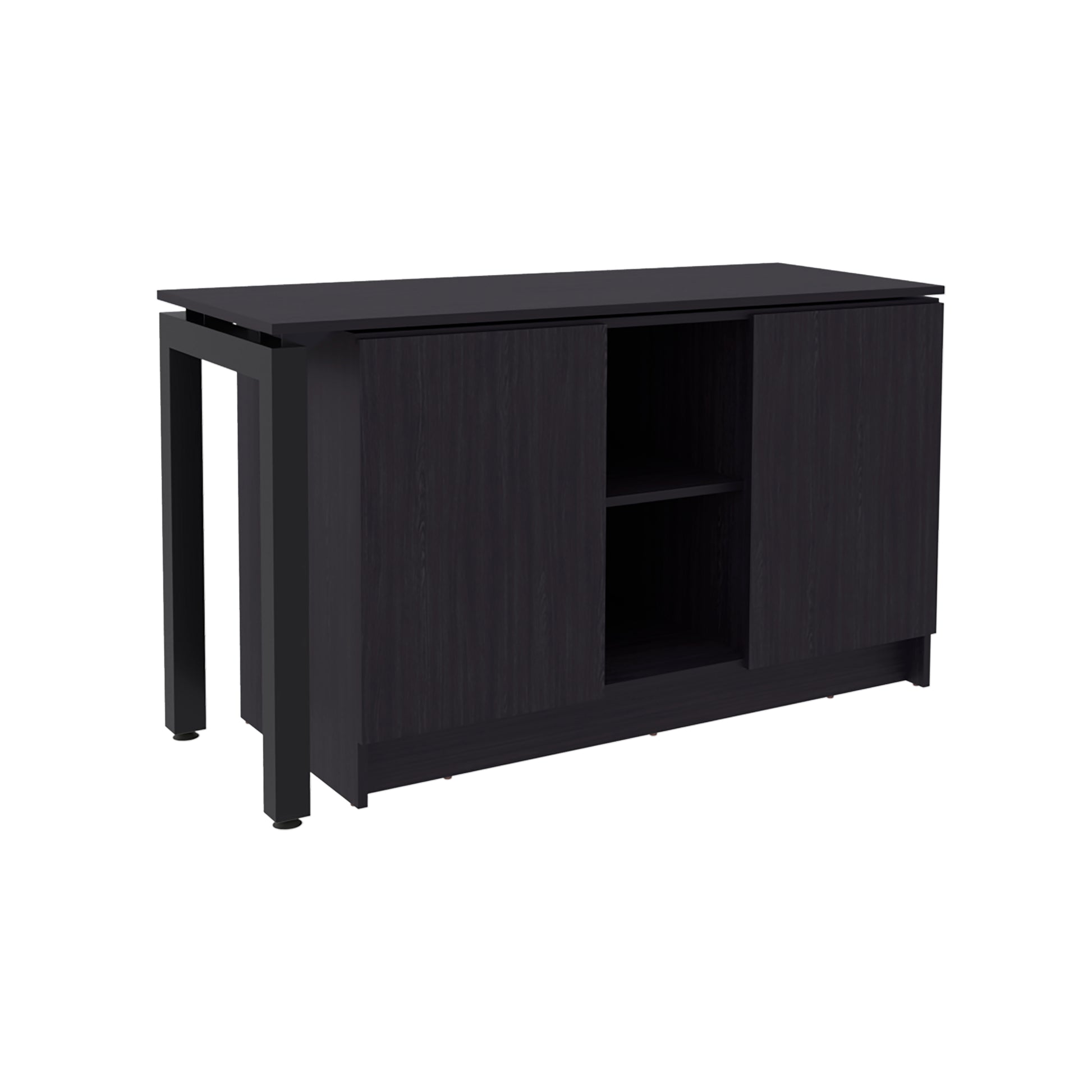 Alfie Rotable Desk - 72 Inch Wide Adjustable Workstation with Storage, Black