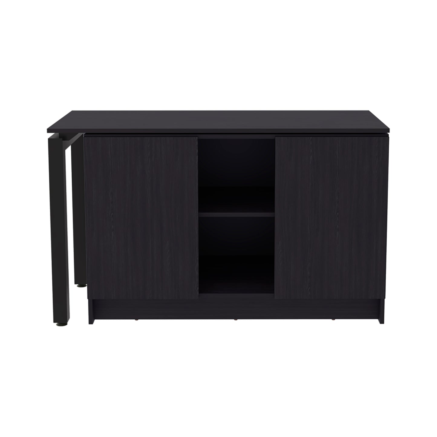 Alfie Rotable Desk - 72 Inch Wide Adjustable Workstation with Storage, Black