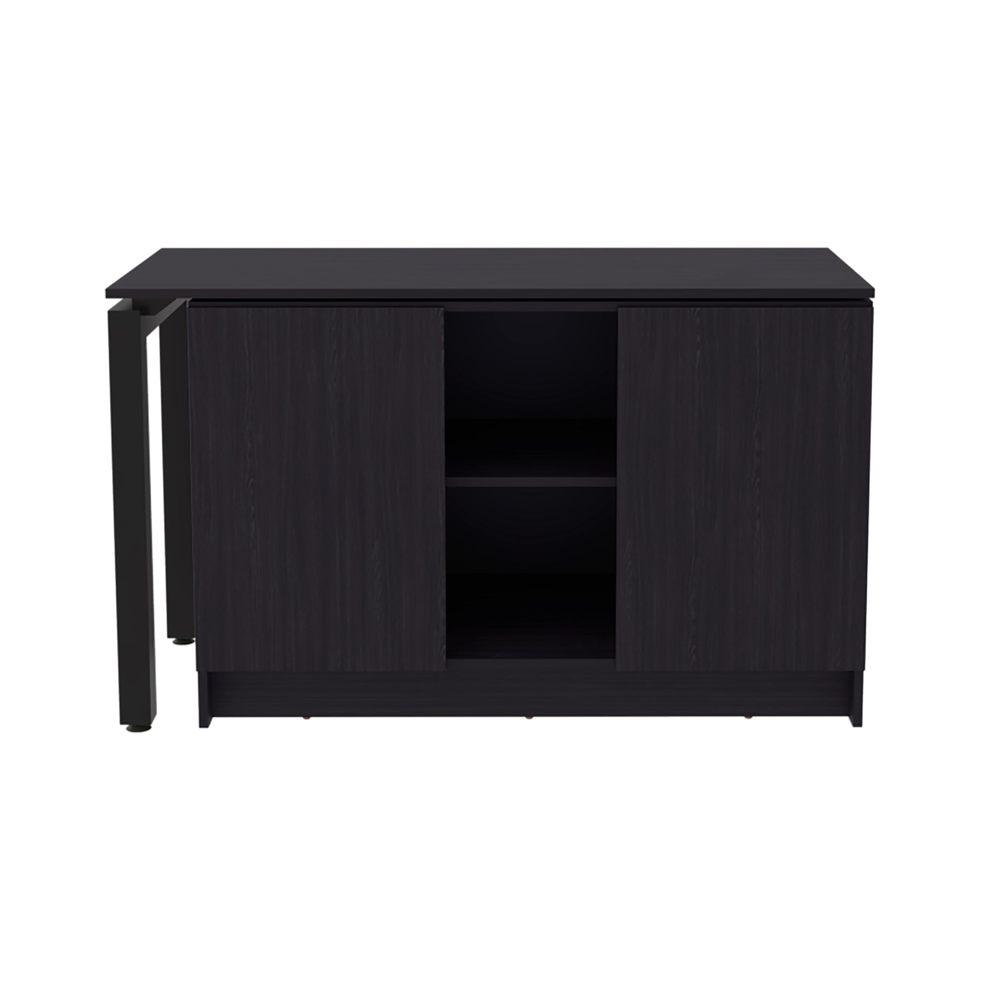 Alfie Rotable Desk - 72 Inch Wide Adjustable Workstation with Storage, Black