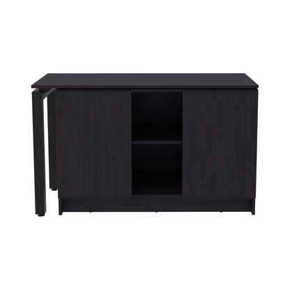 Alfie Rotable Desk - 72 Inch Wide Adjustable Workstation with Storage, Black