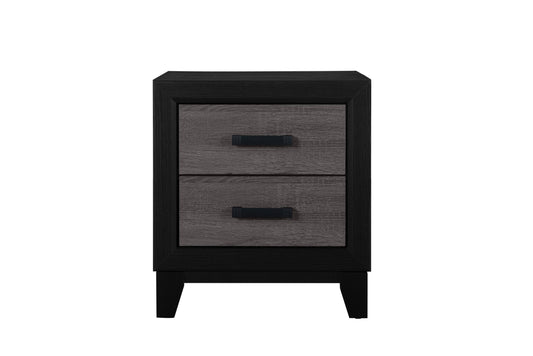 SOLUTO GREY AND BLACK NIGHTSTAND