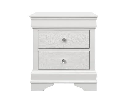 SHAKER CROCODILE METALLIC WHITE NIGHTSTAND