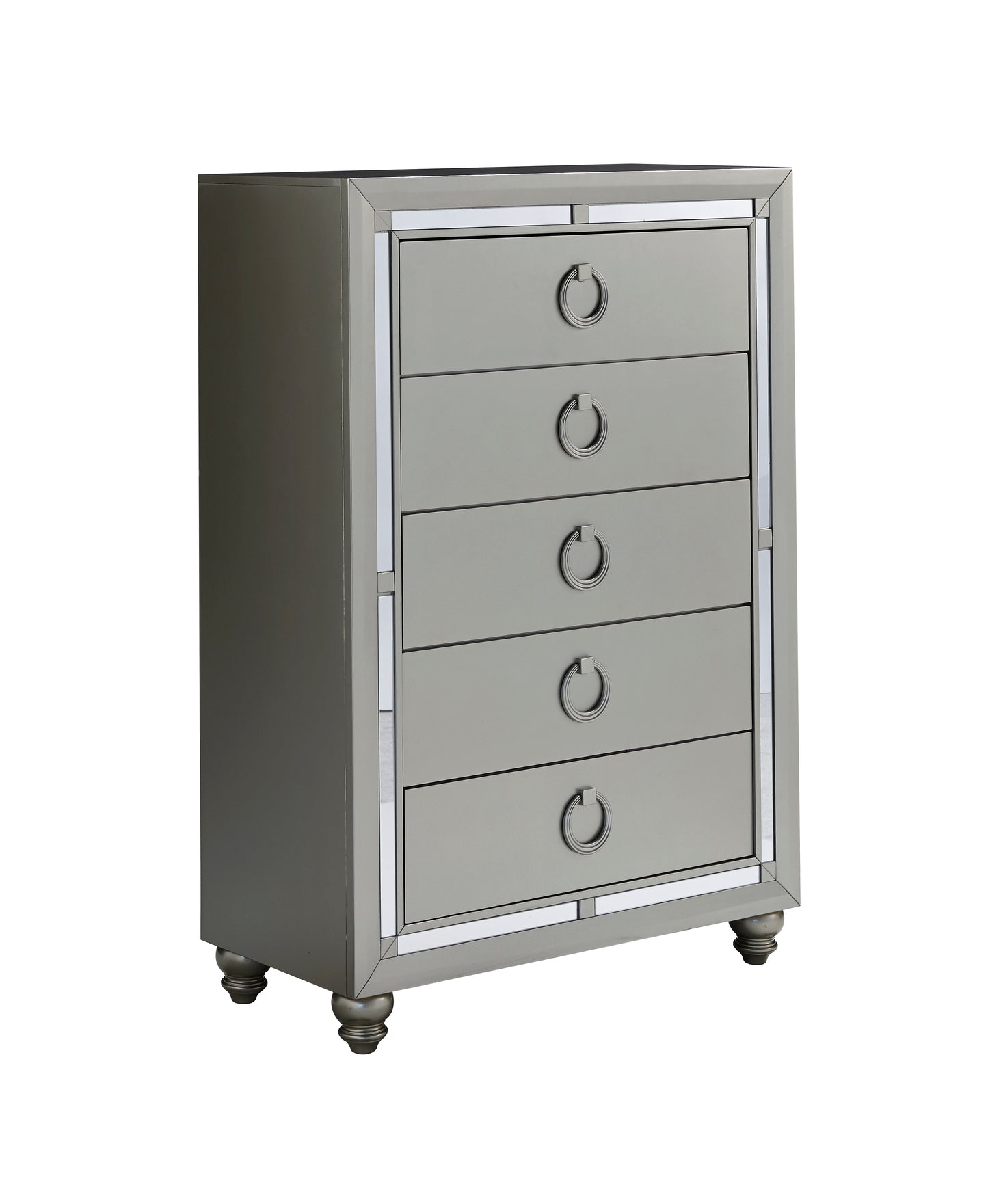 Silver Grey Modern Bedroom Dresser 33.27" W