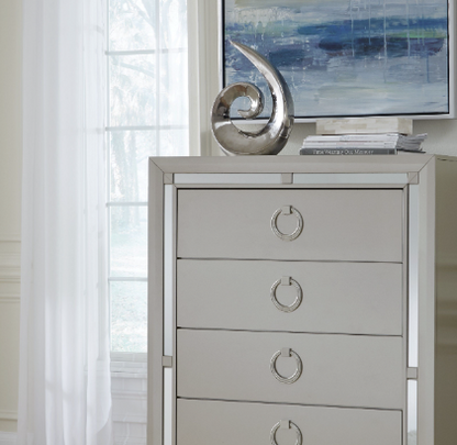Silver Grey Modern Bedroom Dresser 33.27" W