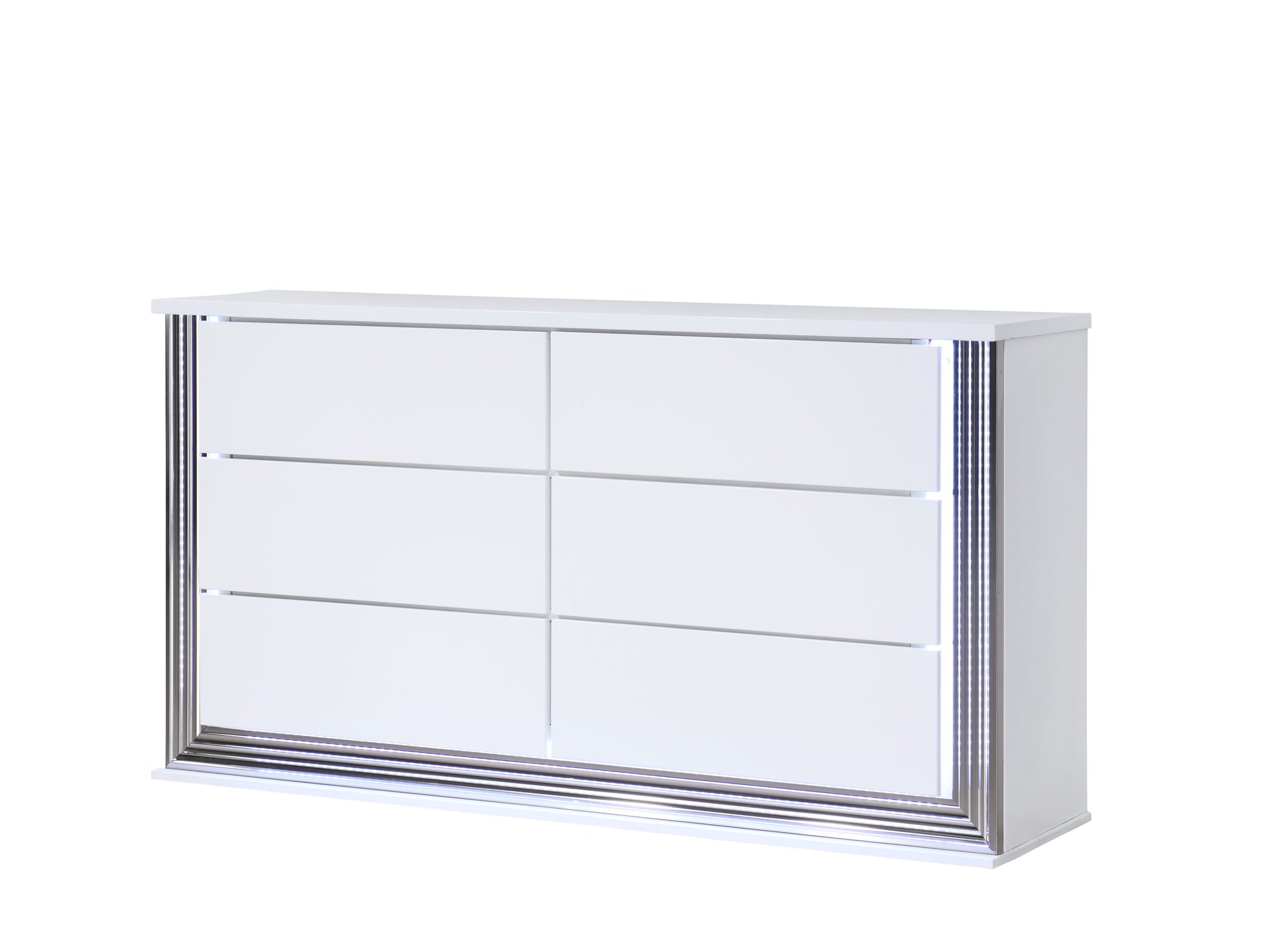 White Modern Bedroom Dresser 61" Wide