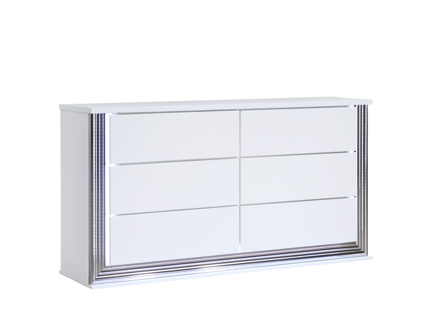 White Modern Bedroom Dresser 61" Wide