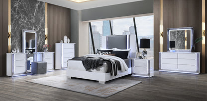 White Modern Bedroom Dresser 61" Wide