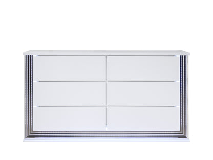MOON SMOOTH WHITE DRESSER WITH LED