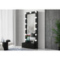 ELISA BLACK NARROW TALL MIRROR WITH SPEAKER AND DRAWER