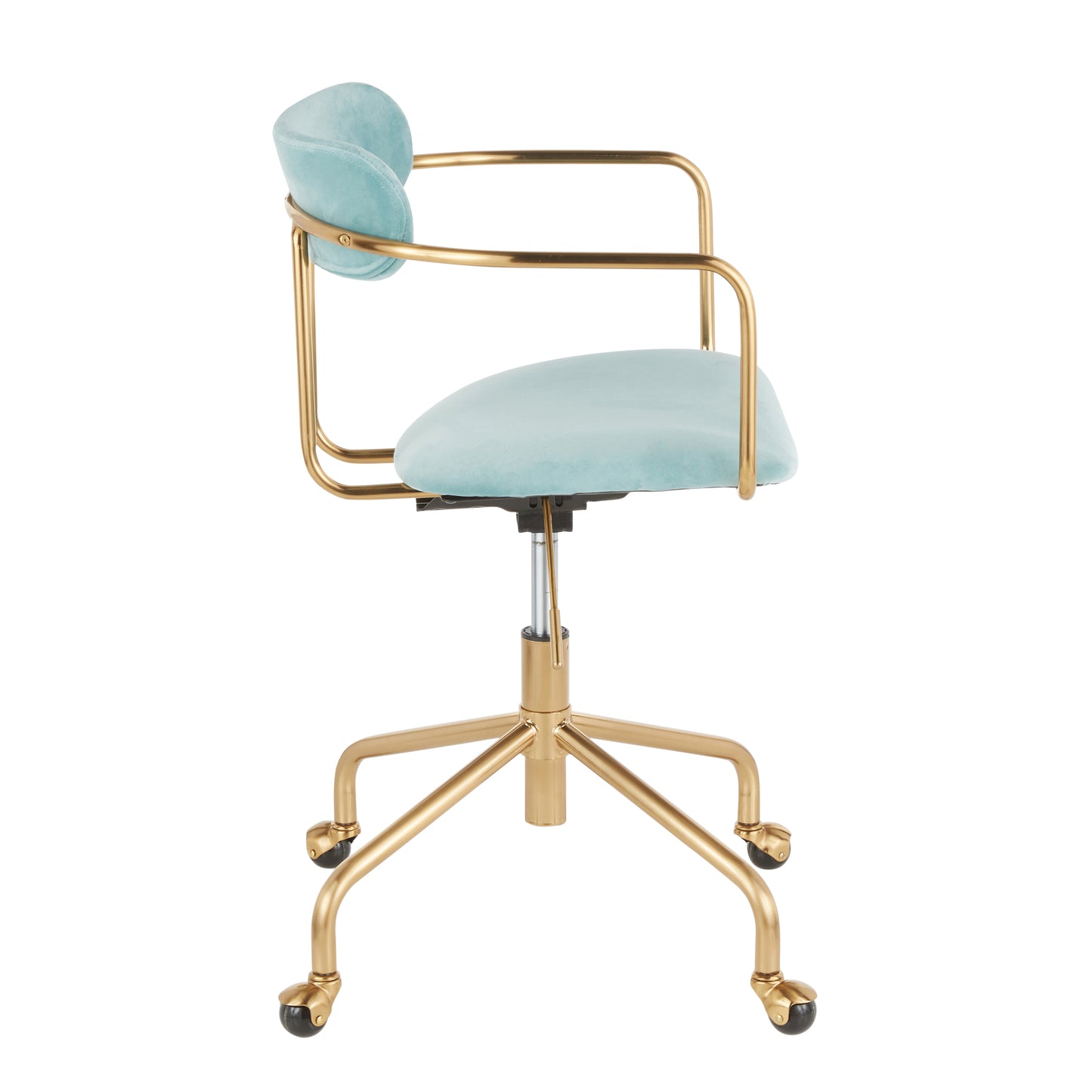 Blue Gold Velvet Office Chair - Modern Task Chair