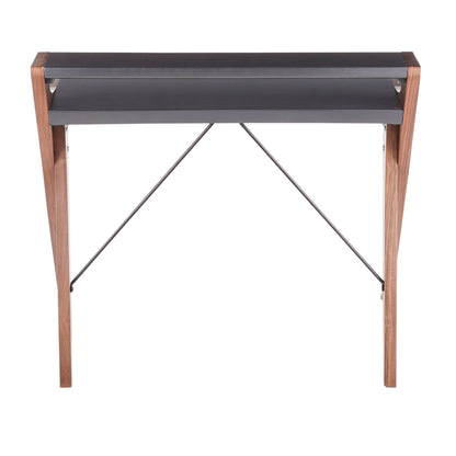 Archer Contemporary Desk - Grey & Walnut Wood