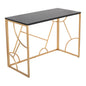 Contemporary Desk in Gold Metal and Black Wood