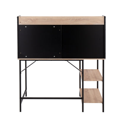 Geo Shelf Desk - Natural Wood & Black Steel Office Desk