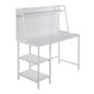 Shelf Contemporary Desk in White Steel and White Wood