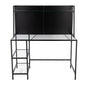 Tier Contemporary Desk in Black Metal and Clear Glass