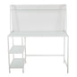 Tier Contemporary Desk in White Metal and Frosted Glass