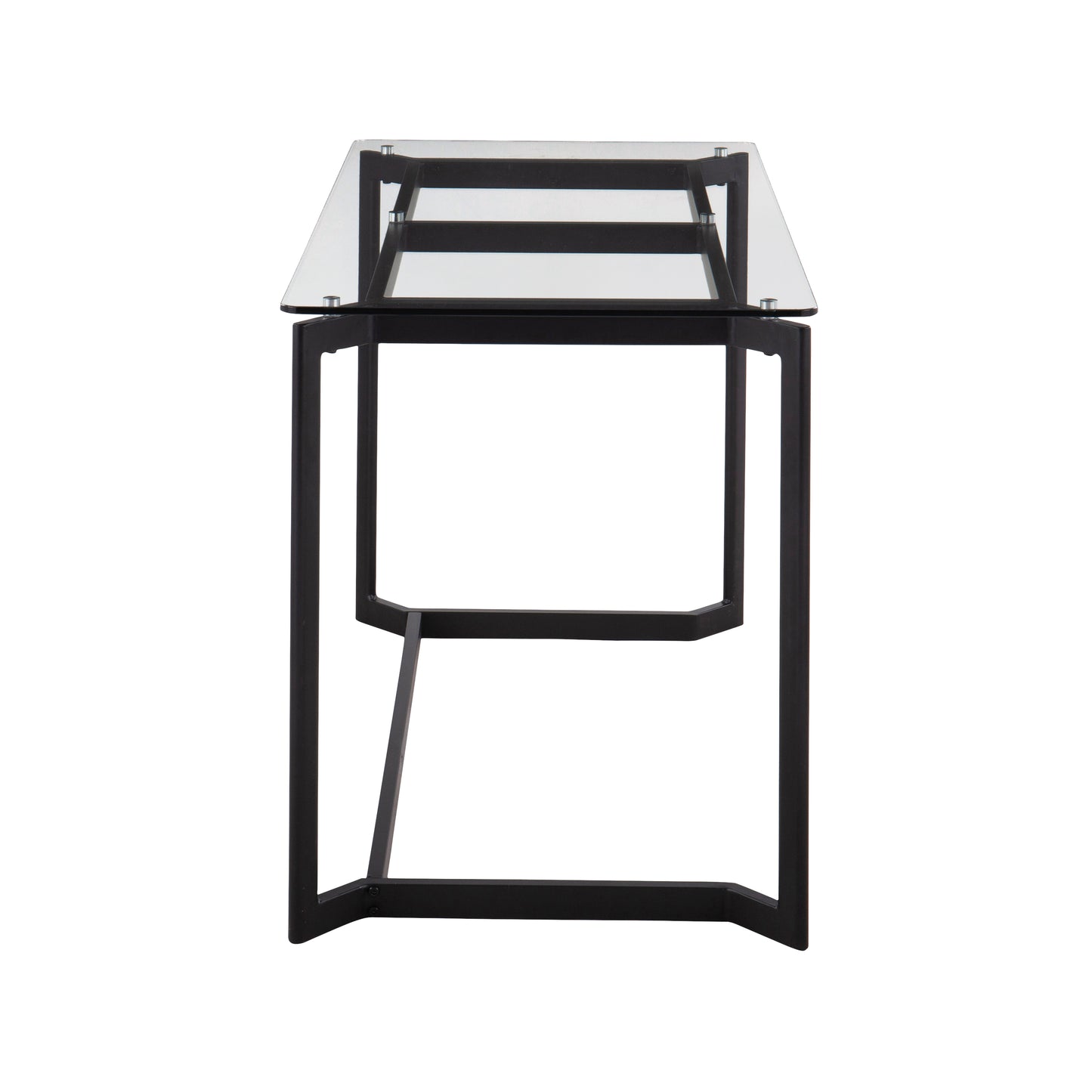 Clear Glass and Metal Modern Office Desk for Home Workspace