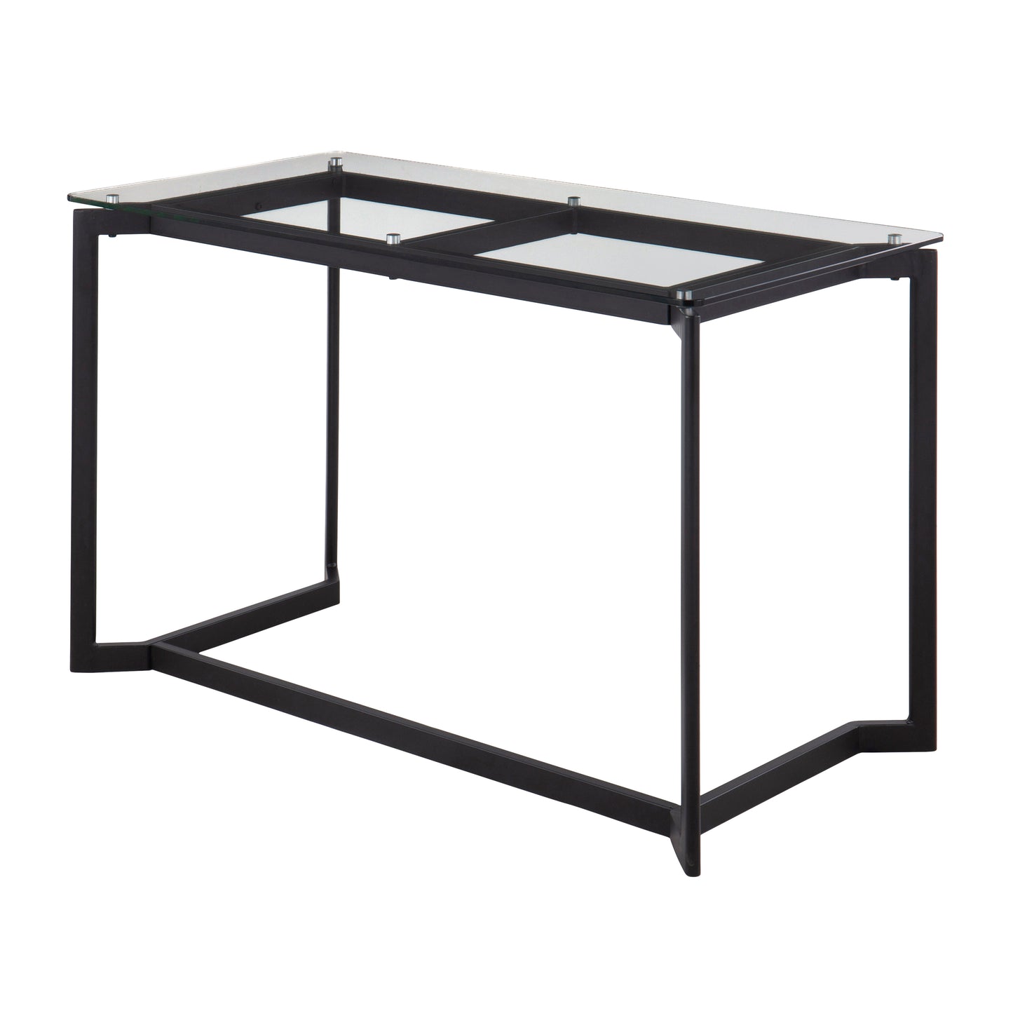 Clear Glass and Metal Modern Office Desk for Home Workspace
