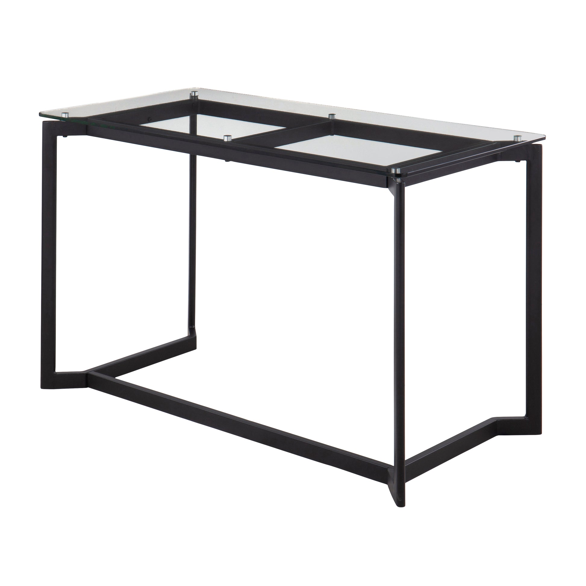 Clear Glass and Metal Modern Office Desk for Home Workspace