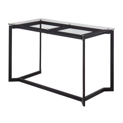 Clear Glass and Metal Modern Office Desk for Home Workspace