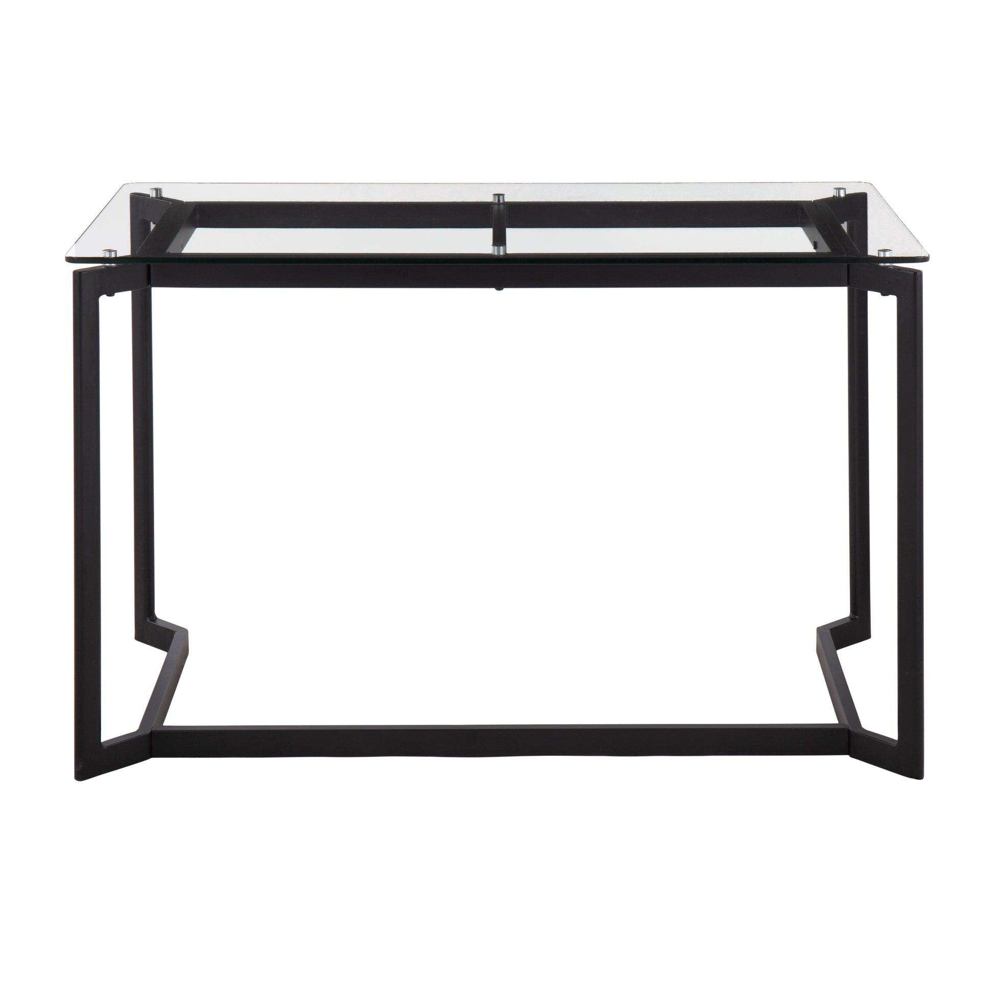 Clear Glass and Metal Modern Office Desk for Home Workspace