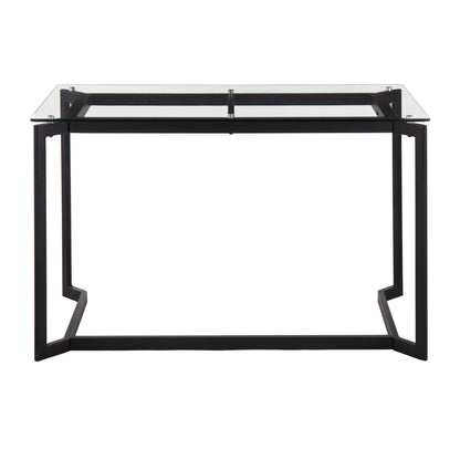 Clear Glass and Metal Modern Office Desk for Home Workspace