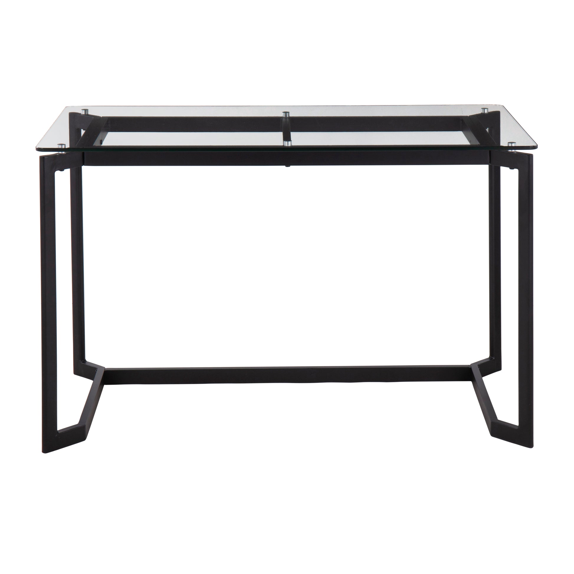 Clear Glass and Metal Modern Office Desk for Home Workspace