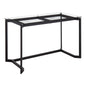 Modern Office Desk in Black Steel with Clear Glass Top