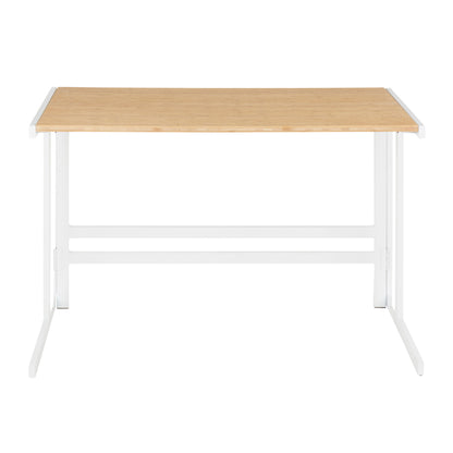 Roman Industrial Office Desk - Bamboo, Natural Finish