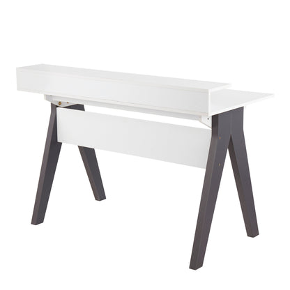 White Wood Wishbone Desk - Contemporary Office Table for Home Office