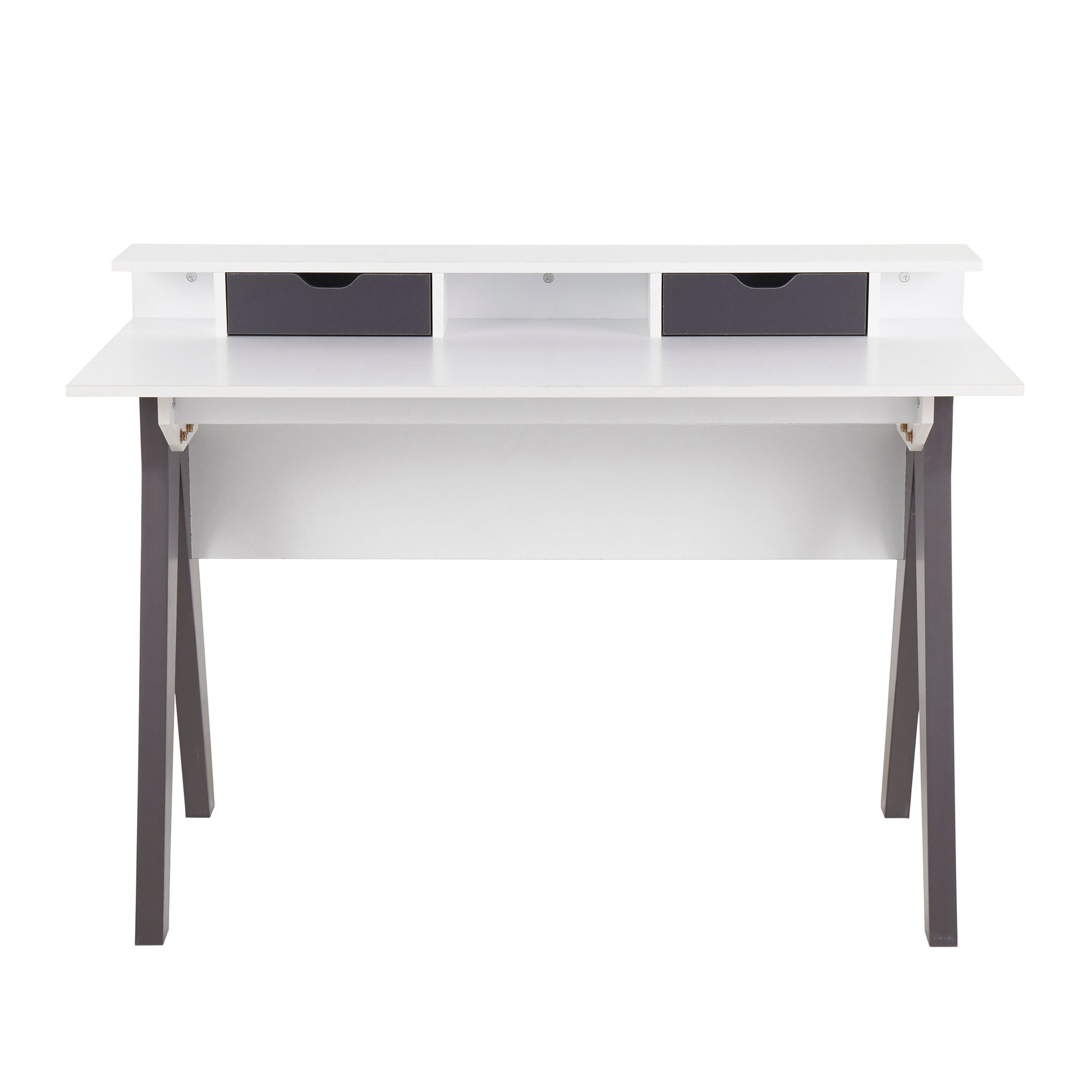 White Wood Wishbone Desk - Contemporary Office Table for Home Office